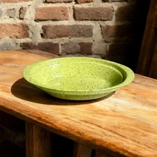 Vtg Ceruti Stoneware Baking Dish8.5"x15"Green w/ Black Speckles Made in Portugal