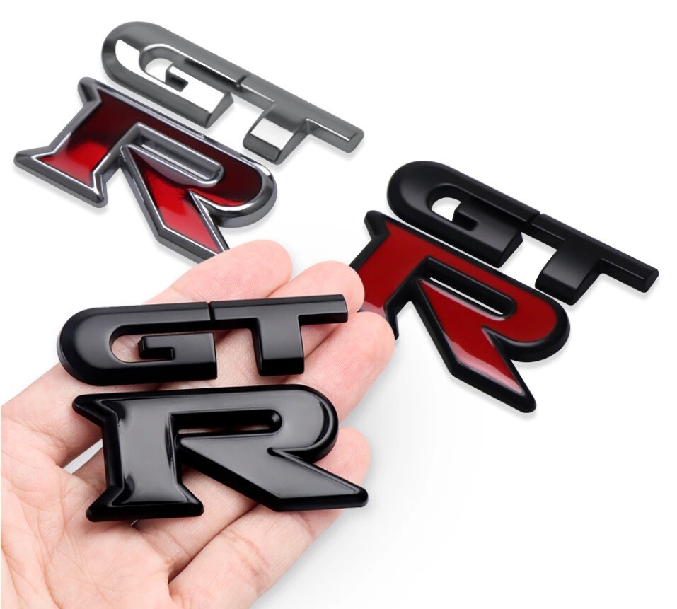 GTR 3D Badge Emblem Matte & Gloss Black 63mm x 54mm for R32 R33