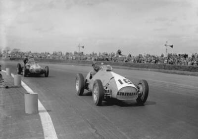 Swiss Racing Driver Rudi Fischer Behind Wheel Silverstone 1952 Old Photo