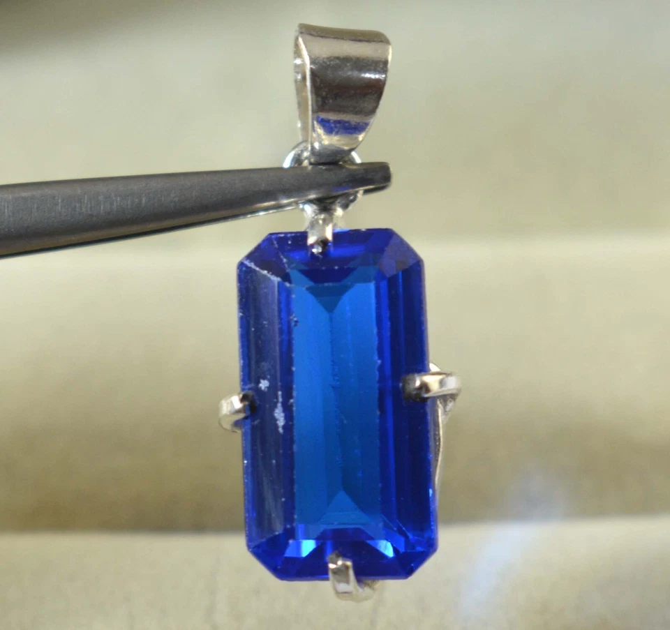 Colgante certificado piedras preciosas talla esmeralda 12,10 quilates tanzanita azul natural de Tanzania Foto 4 de 4