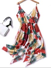 Shein Plus Floral & Tropical Janky Hem Cami Dress Size 3XL 