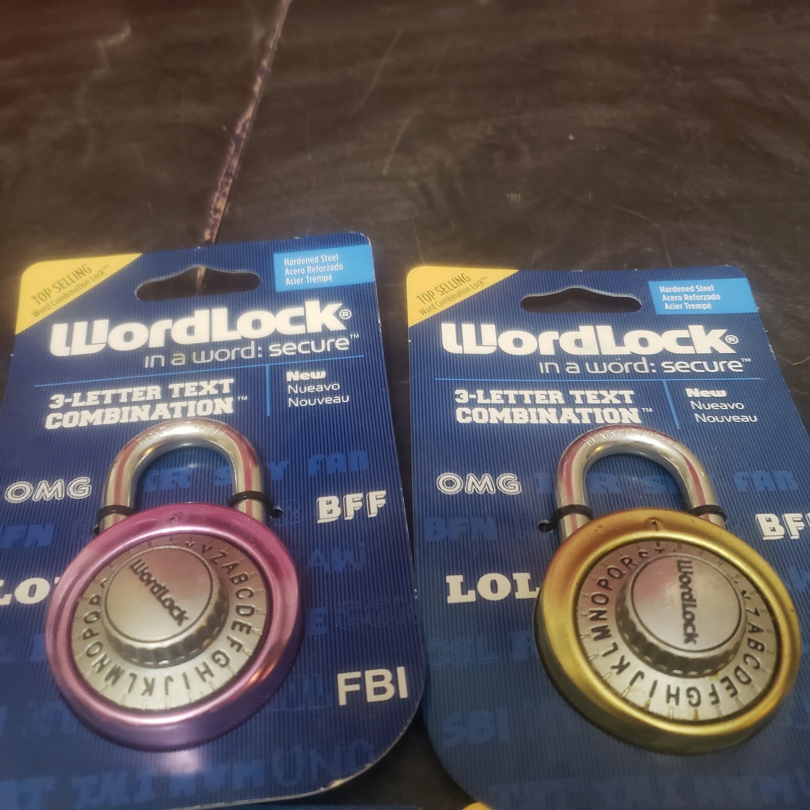 Lot of 4 WordLock 3 Letter Combination Locks Text Combo Alphabet Bike
