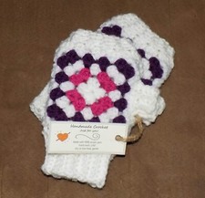 Women's Handmade Crochet Fingerless Gloves with Granny Square Pattern