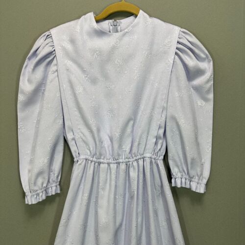 Vintage Cottage Core Mennonite Handmade Plain Modest Dress Gown M/L Periwinkle - Picture 2 of 17