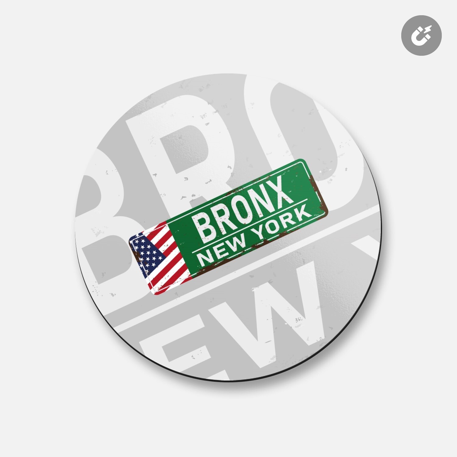 Bronx New York USA Retro | 4'' X 4'' Round Decorative Magnet