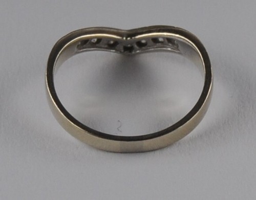 Weißgold Memory Eternity Brillant Diamant Ring mit Spitze 0.3 Carat 585 Gold - Bild 4 von 5
