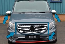 Chrom/Rot Styling Rand Satz Spiegel Gitter Diffusor F&uuml;r mercedes vito (2015-20)