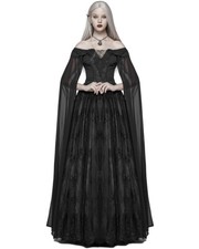 Punk Rave Gothic Wedding Dress Long Black Lace Witch Steampunk Victorian Prom