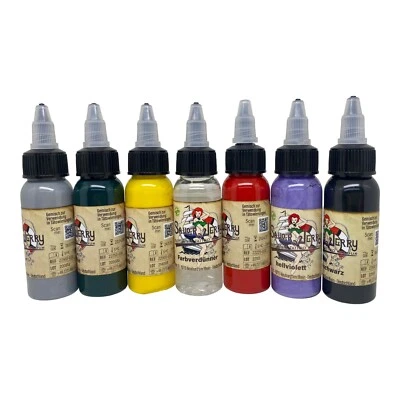 REACH-konform Sailor Jerry Tattoofarbe Set 7x30ml, Farbenset, Tattoo ink