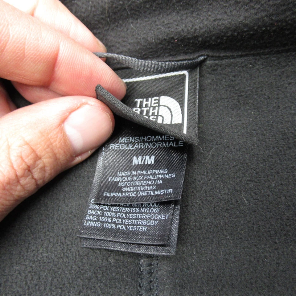 The North Face Wool Blend Jacket Mens Medium Gray Pockets Full Zip Hiking - Image 4 of 4