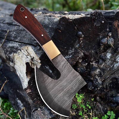 Handgefertigtes Damast axt mit Lederscheide zum Häuten, Camping, Outdoor KO11