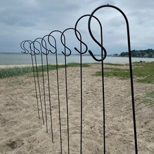 8Pcs Schäferhaken 1m 1,5m Hirtenstab Metallstab Schäferstab Laternenhaken Garten