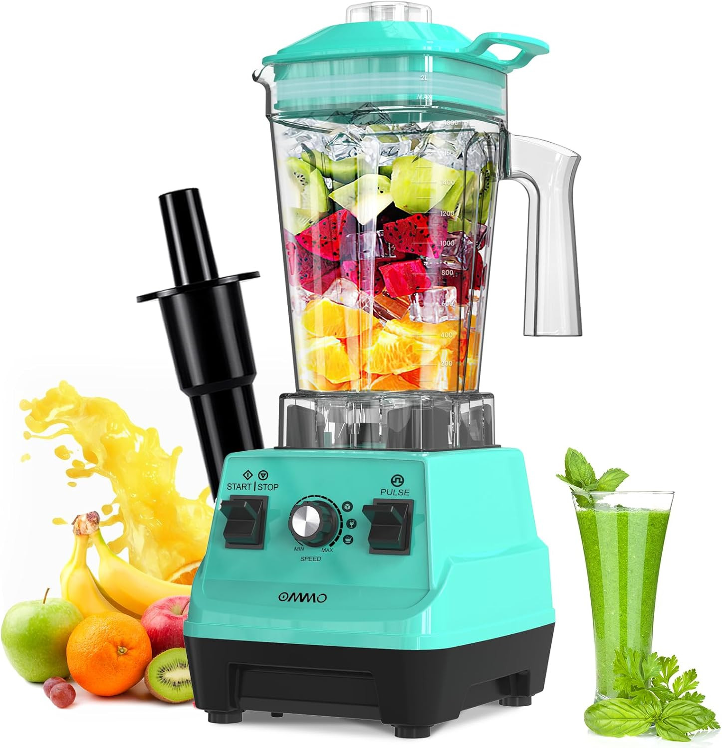 1800W Professional Blender, 60Oz BPA Free for Smoothies, Ice