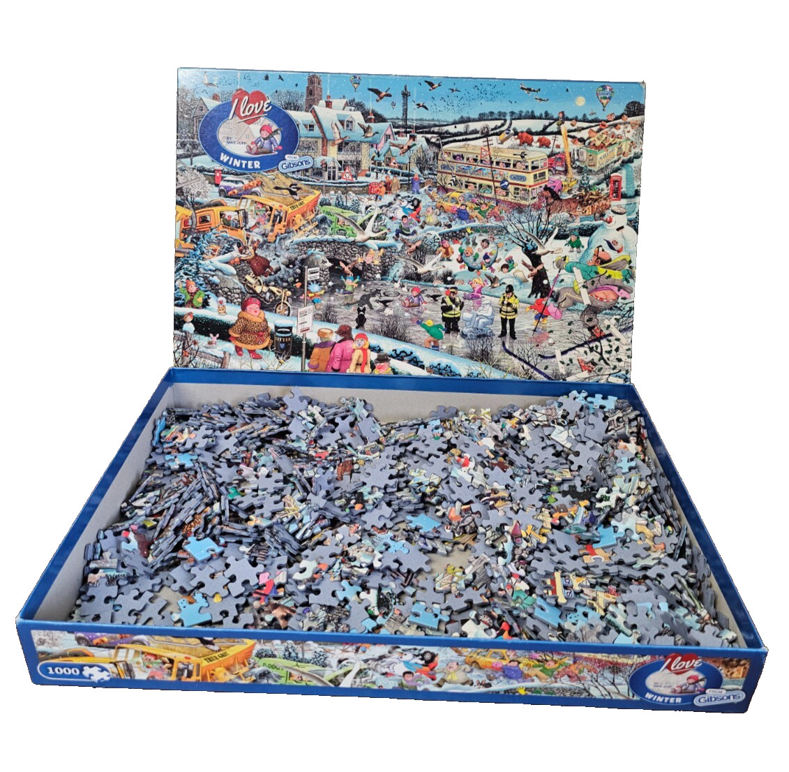 Gibsons 'I LOVE WINTER' by Mike Jupp 1000 Piece Jigsaw Puzzle ~ Complete