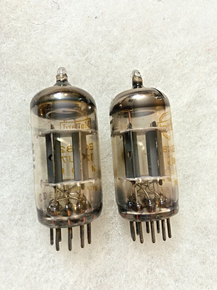 Mullard 12AU7 / ECC82 真空管ペア 美品 動作品 Mullard 12AU7 ECC82 CV491 Yellow Prints O getter Used