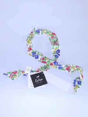Echo Design Sketchy Mini Schal Halstuch 100% Seide Floral Damen 100x4
