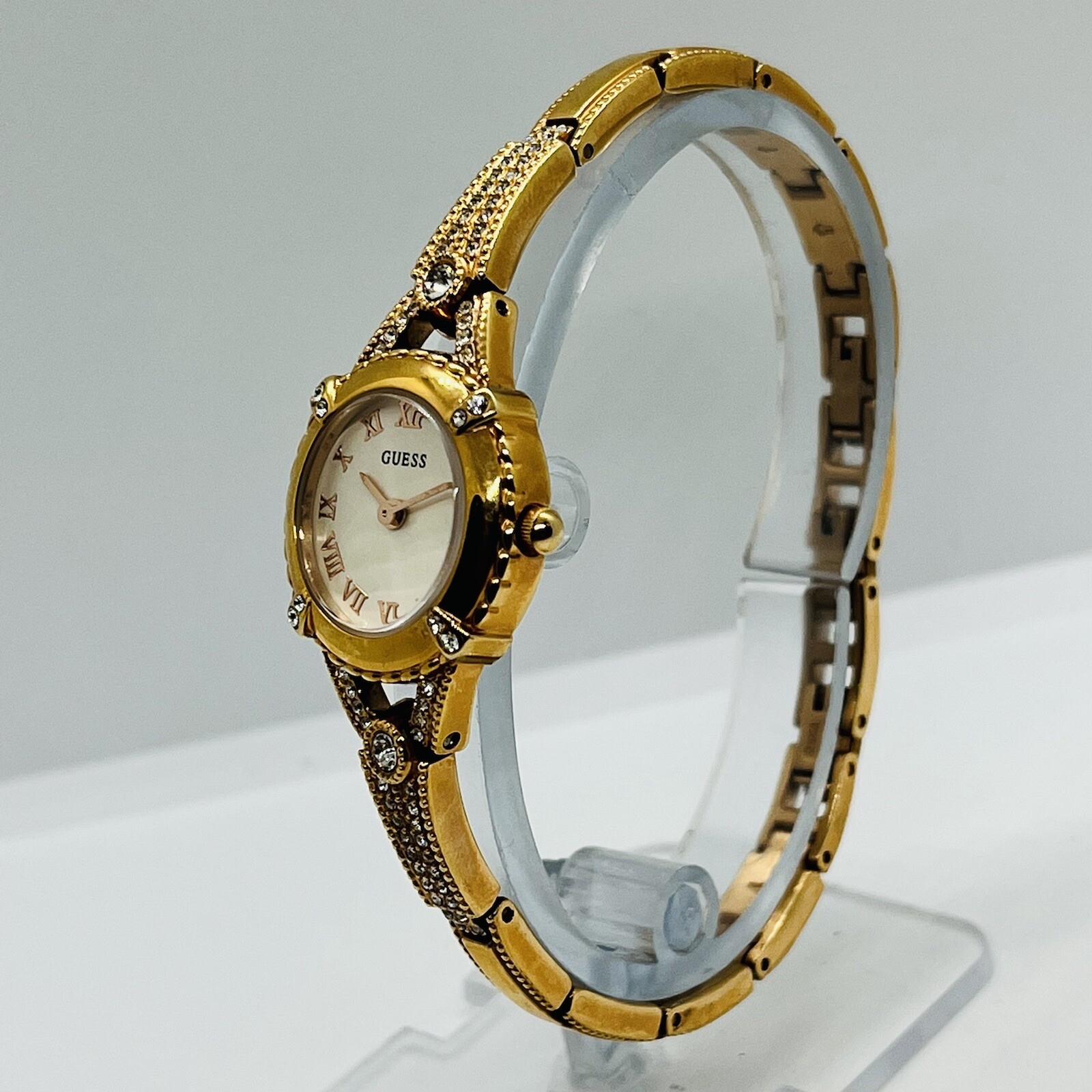 GUESS Petite Women's Rose Gold Crystal Stainless Steel 22mm Watch