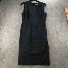 Calvin Klein Dress Womens Size 6 Blue Sleeveless Sheath Work Casual w/ Belt Loop