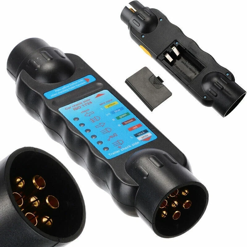 7 Pin Towing Trailer Tow Bar Caravan Plug Socket Light Wiring Circuit Tester UK - Image 4 of 4