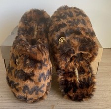 Michael Kors Leopard Faux Fur Slippers Women - SZ 10