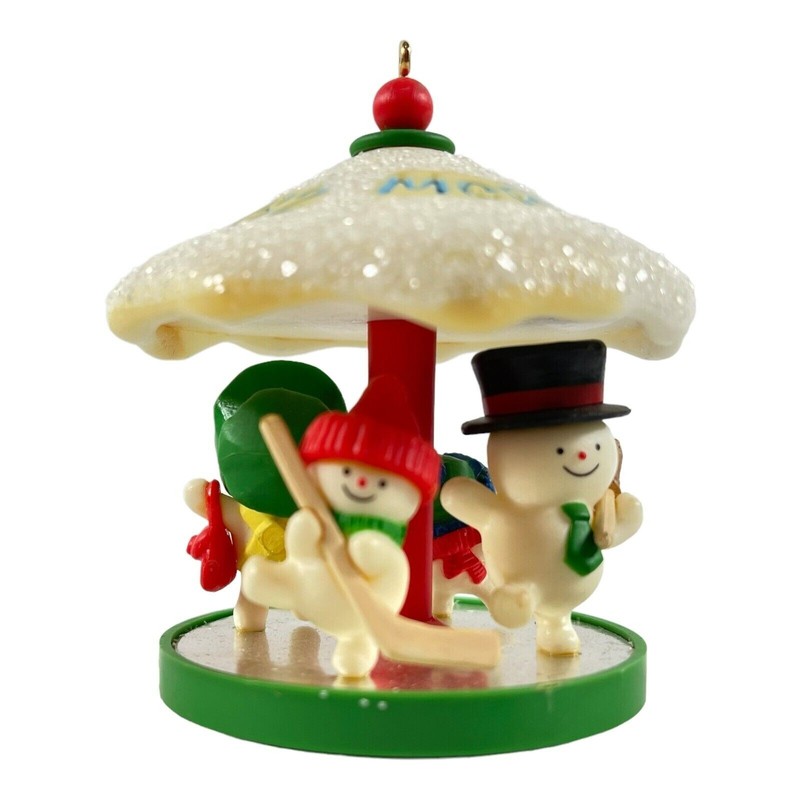 HALLMARK ORNAMENT SNOWMAN  CAROUSEL 1982 vintage