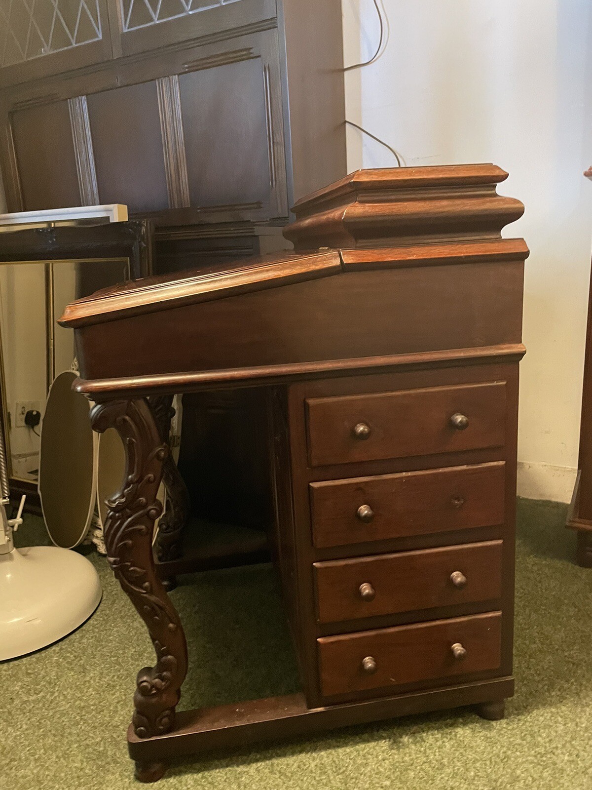 vintage mahogany Davenport desk eBay