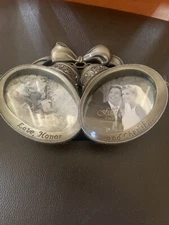 Fetco Pewter Wedding Bells Dual Photo Frame