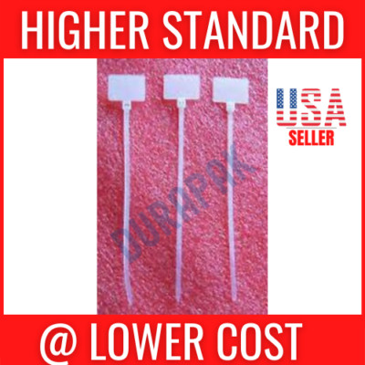 1000 pcs 4.3'' 18 Lbs Natural White Overhead Marker Wire Cord Cable Tie Self Lock