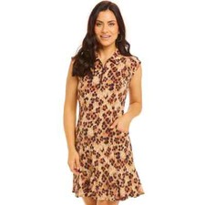 IBKUL Polo Dress Size S M Sleeveless Leopard Golf  Tennis Womens NEW