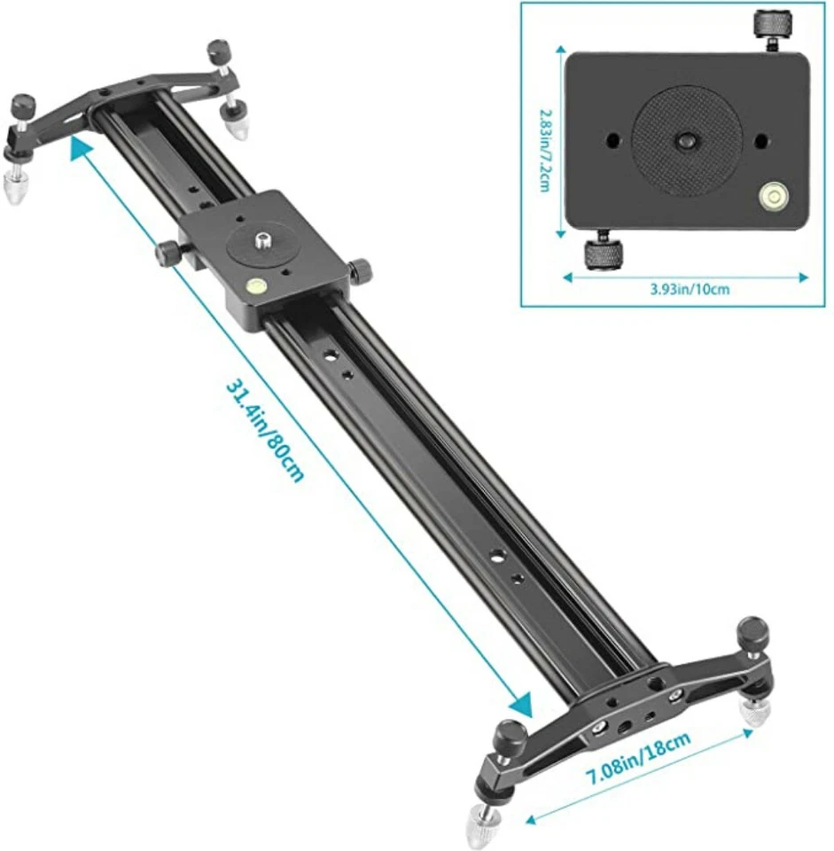 NEEWER Aluminum Alloy Camera Track Slider / Video Stabilizer Rail for Camera - Image 3 of 4