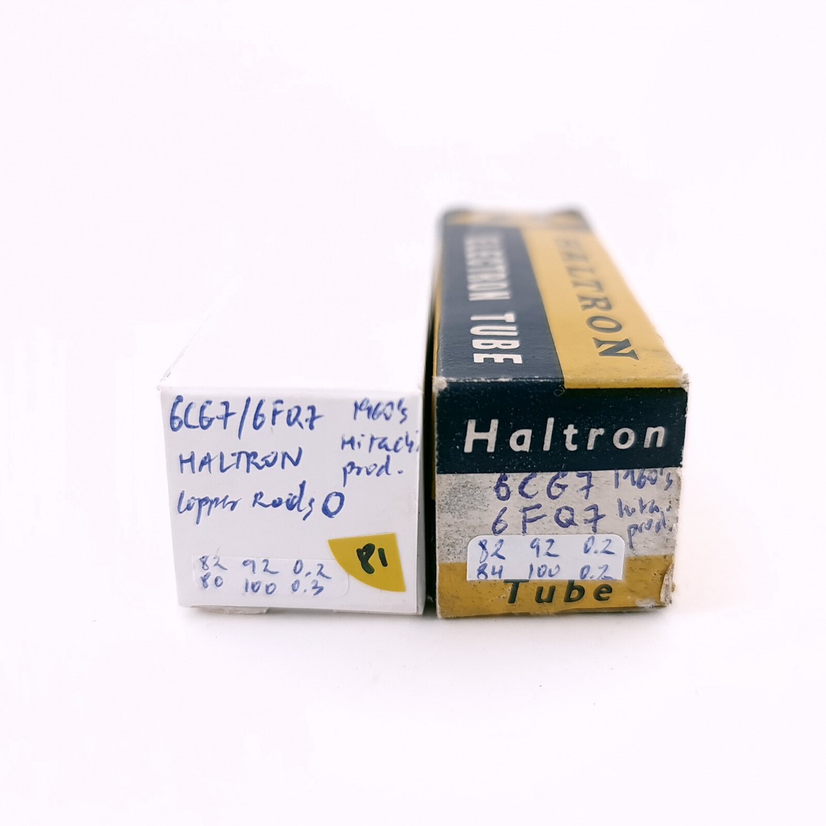 2 X 6CG7 / 6FQ7 HALTRON TUBE. 1960s HITACHI PROD. MATCHED PAIR. 81