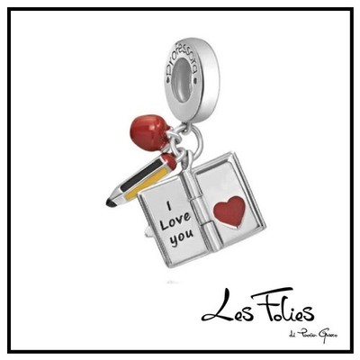 Charm Ich liebe dich Meister Buch Schüler 925 Silber Anhänger - Les Folies