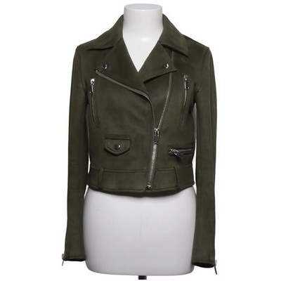 Zara Basic Outerwear, Bikerjacke, Damen, Größe: S, Grün, Elasthan/Polyester #XEQ