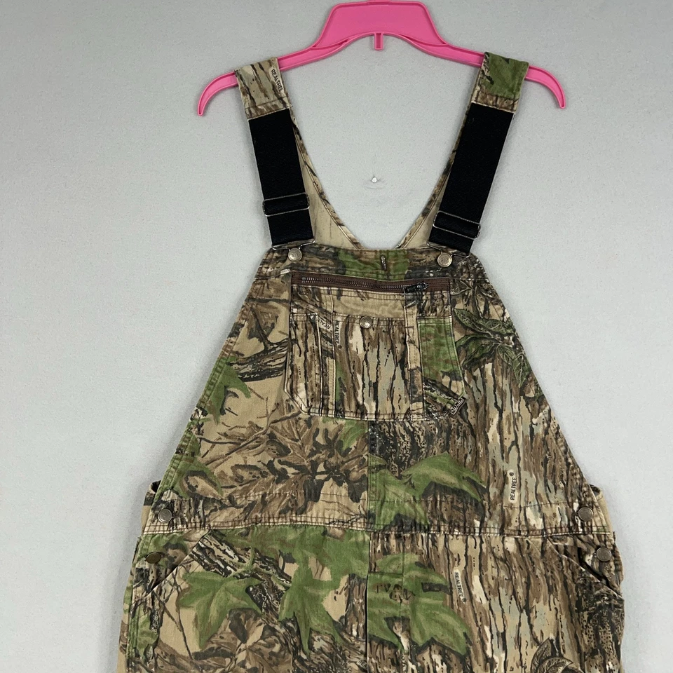 Vintage Walls Overalls Mens 48 Realtree Camo Hunting Pants Bib USA Outdoor - Image 2 of 4