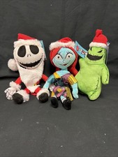 Disney Nightmare Before Christmas Christmas Plush Set Jack Sally Oogie Boogie