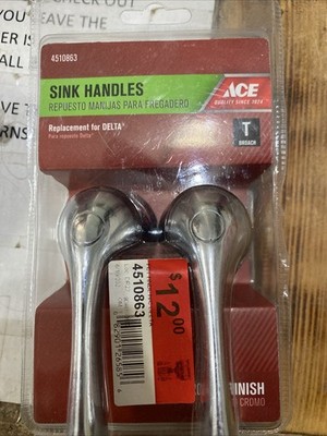 Ace Brand Chrome Finish T Broach Sink Handles For Delta Part #4510863 NIB