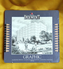 Vintage 80s Rexel Derwent Set Of 24 Graphic Pencils Graphite Pencils (9H-9B)
