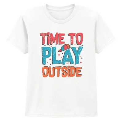 T-Shirt Time To Play Outside Outdoor Play Hobbys Aktivitäten Kinder Grafik Shirt