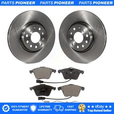 Front Disc Brake Rotors And Semi-Metallic Pads Kit For Volkswagen CC Passat