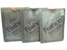 VTG Fashion Panty Hose 3 Packs Colored Irregular Med/Tall 130-160lbs 86 Nylon