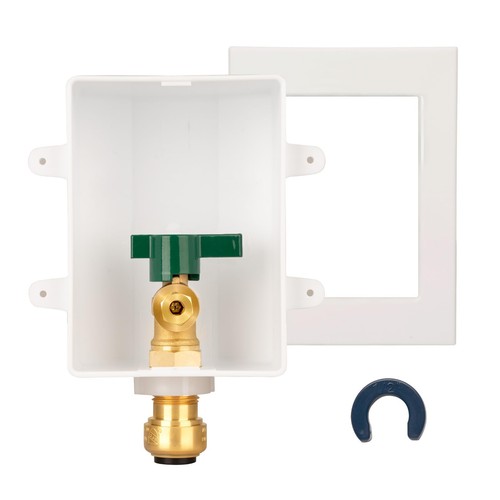 1/2 Inch PushtoConnect x 1/4 Inch OD Compression Ice Maker Outlet Box