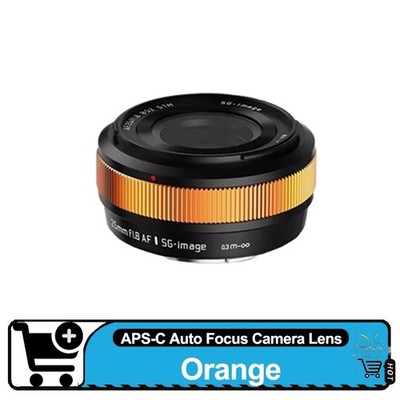 SGimage AF 25mm F1.8 APS-C Camera Lens Standard lens For Sony E Fuji X Orange