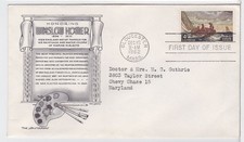 TurtlesTradingPost -&nbsp;Winslow Homer, Artist 1962 #1207&nbsp;FDC- Aristocrats Cachet