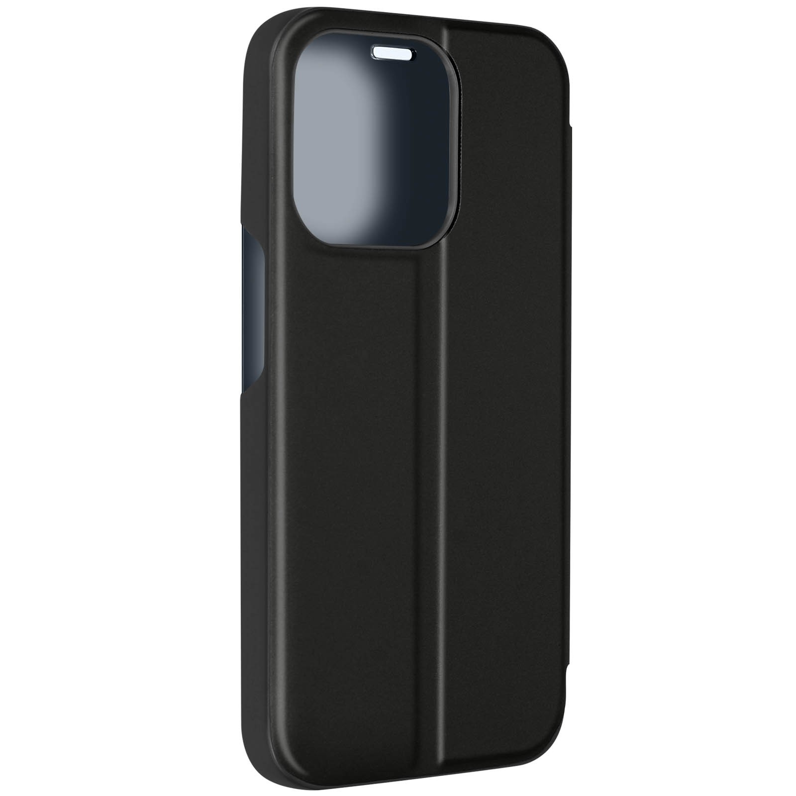 Housse iPhone 15 Pro Max noire avec clapet actif pour regarder des vidéos