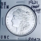 1921 BU GEM MORGAN SILVER DOLLAR UNC MS+++ U.S. MINT RARE COIN 9027