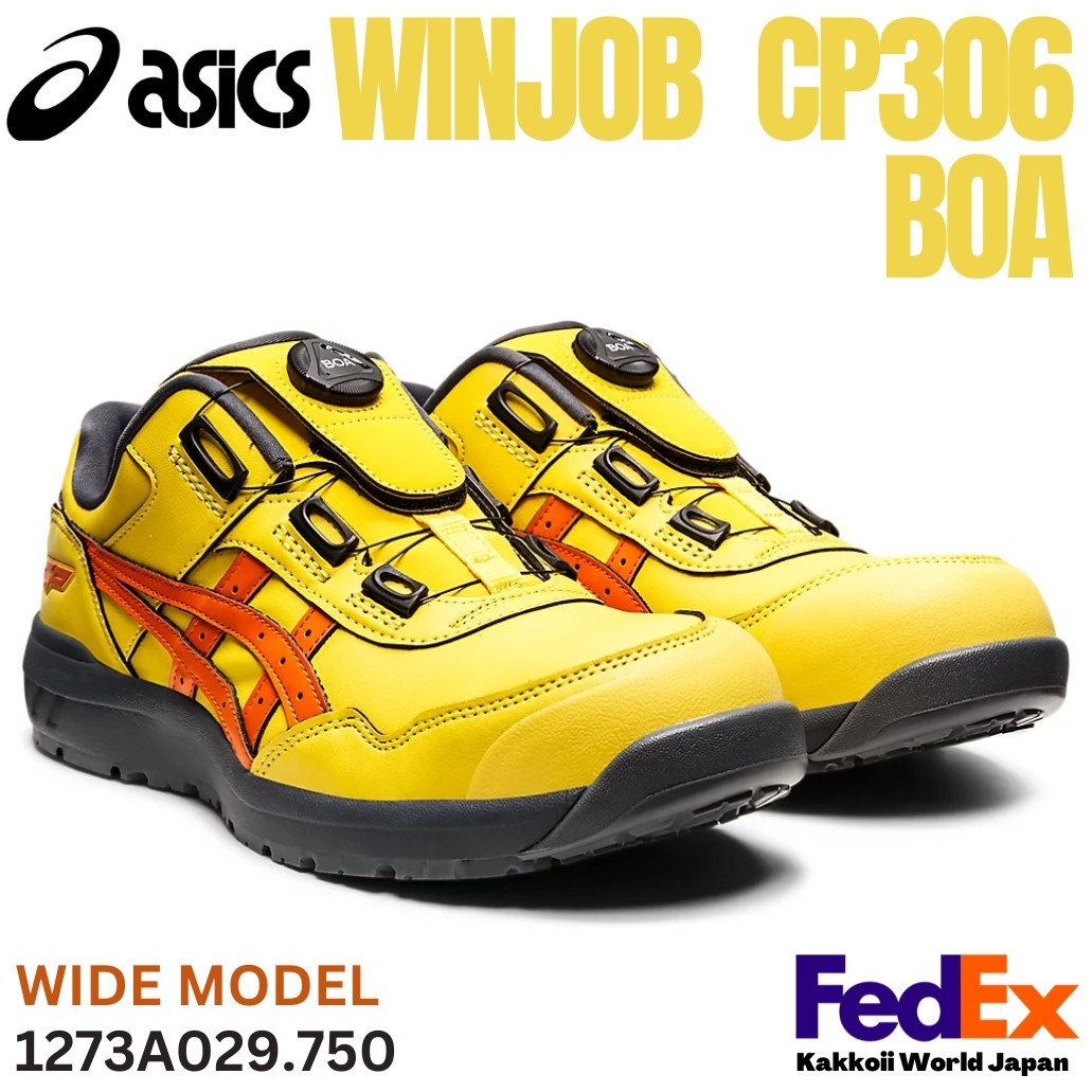 ASICS Safety Work Shoes WINJOB CP306 BOA Vibrant Yellow 1273A029