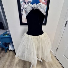 Vintage Velvet Lace Adult Ballet Dance Costume Seqiun Tulle