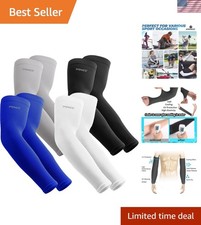 4 Pairs Arm Sleeves for Men Women | UPF 50 Co...