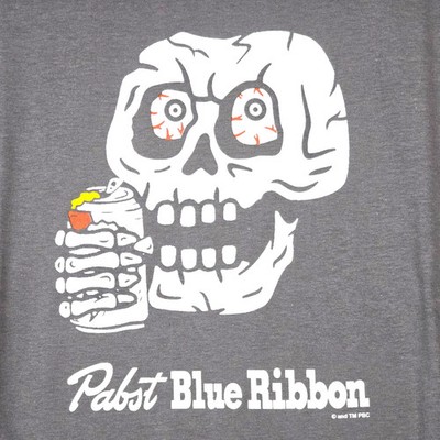 PBR Pabst Blue Ribbon SHIRT Mens 2XL XXL GRAY BEER CASUAL SKULL DRINK Brew NWT B
