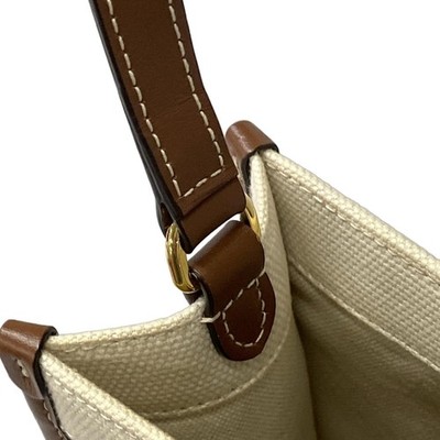 Burberry Mini Fraya Tote 8044143 Cream Brown Canvas Leather